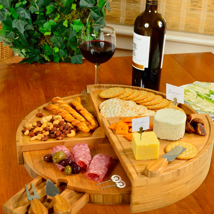 Personalized Compact Swivel Cheese Board