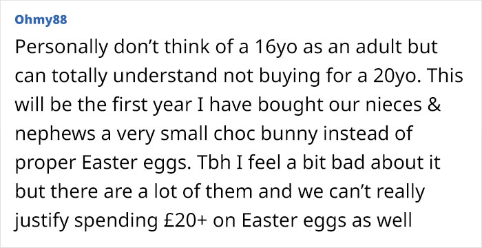 Woman Is Upset Her Mom Only Bought An Easter Egg For One Of Her Grandchildren, The Internet's Opinion Is Divided Woman Is Upset Her Mom Only Bought An Easter Egg For One Of Her Grandchildren, The Internet's Opinion Is Divided