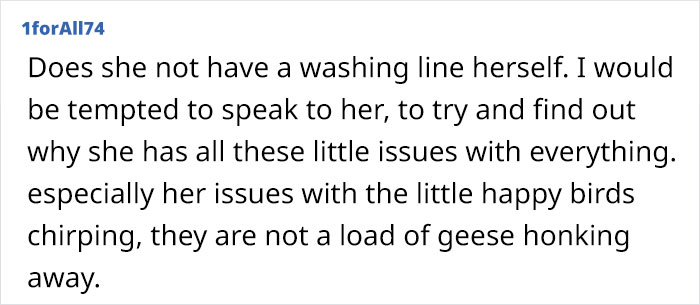New Neighbor Causes Havoc In The Neighborhood By Complaining About Everything, From Hanging Laundry To People Cooking With Their Windows Open