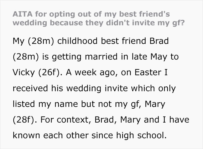 Man Rebels Against Friend's "No Ring No Bring" Wedding Rule After His Girlfriend Of 6 Years Isn't Invited