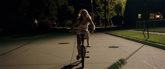 A girl on the bicycle