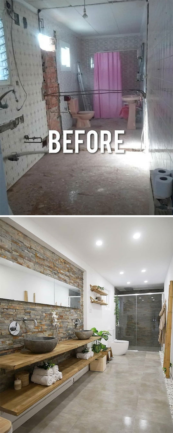 Swipe ➡️➡️ Check Out This #bathroom Transformation! By: @decorartucasa.com_