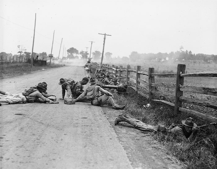 Marines During Reenactment Of Pickett's Charge At The Battle Of Gettysburg, Pennsylvania
