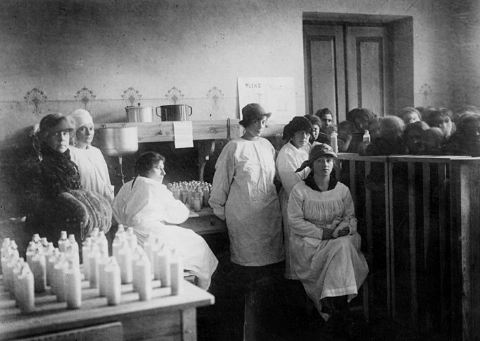 Milk Distribution At A Children's Health Clinic In Piotrkow Trybunalski, Poland