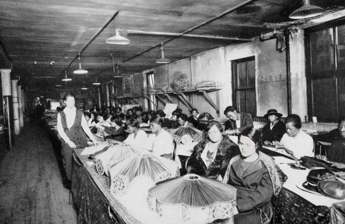 Black Girls And Women Employed In A Lamp-Shade Factory