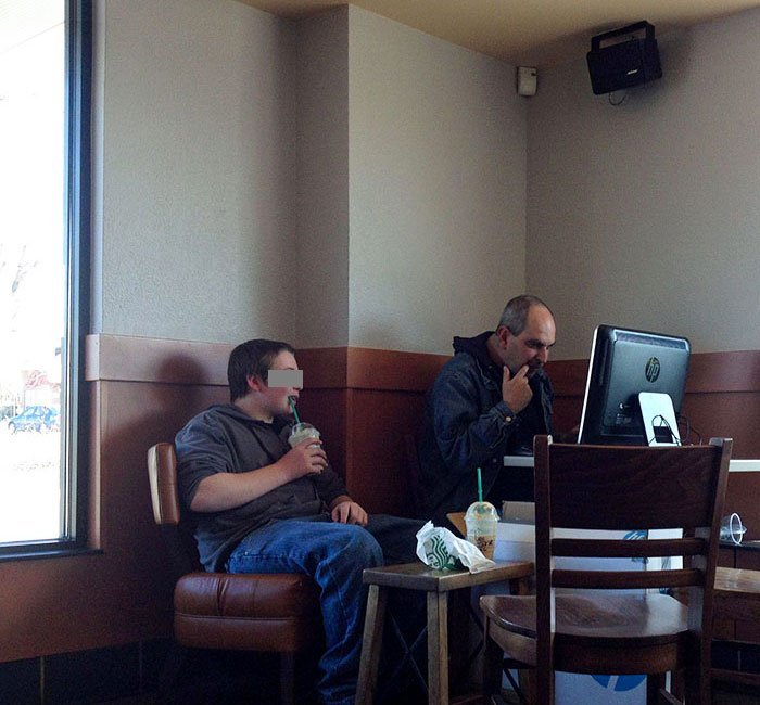 Somebody Brought Their Desktop Computer To Starbucks