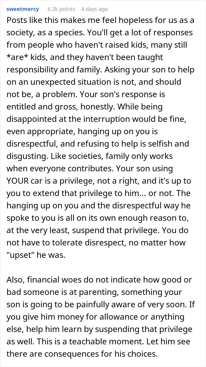 Teen Gets Mad At His Dad For Interrupting His Date To Ask Him To Pick Up His Little Sister, Says He "Failed As A Parent"