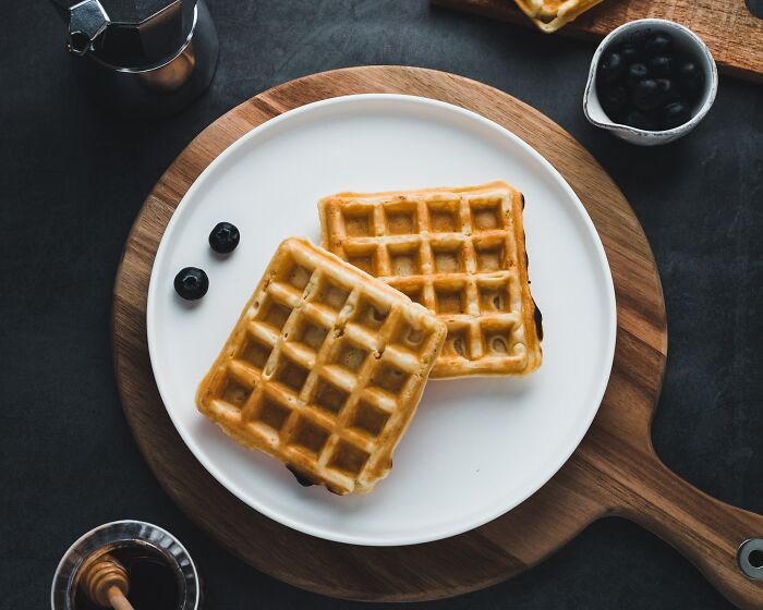 Picture of waffles on plate