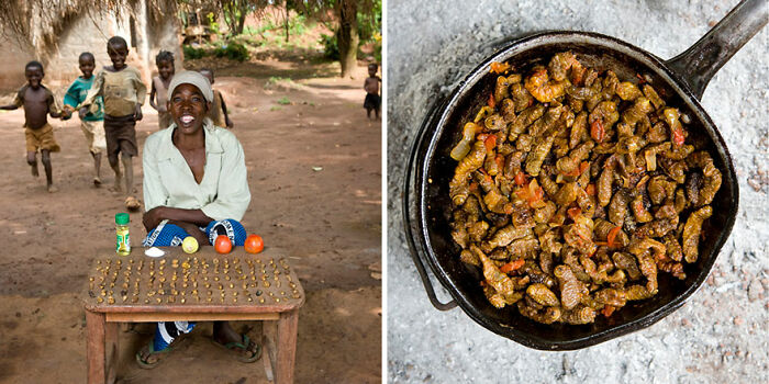 Regina, 53, Malawi: Finkubala (Caterpillar In Tomato Sauce)