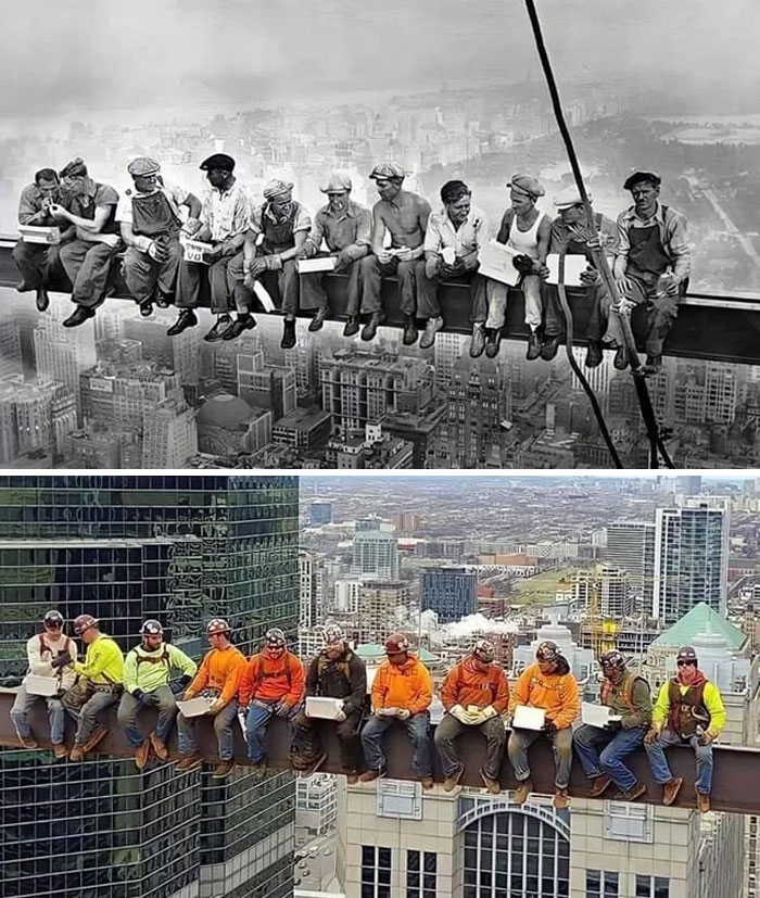 Skyscraper Sitting, 1932 vs. Today