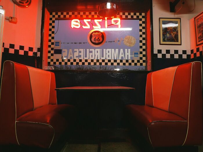 Restaurant with red decor