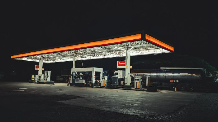 Gas station at night