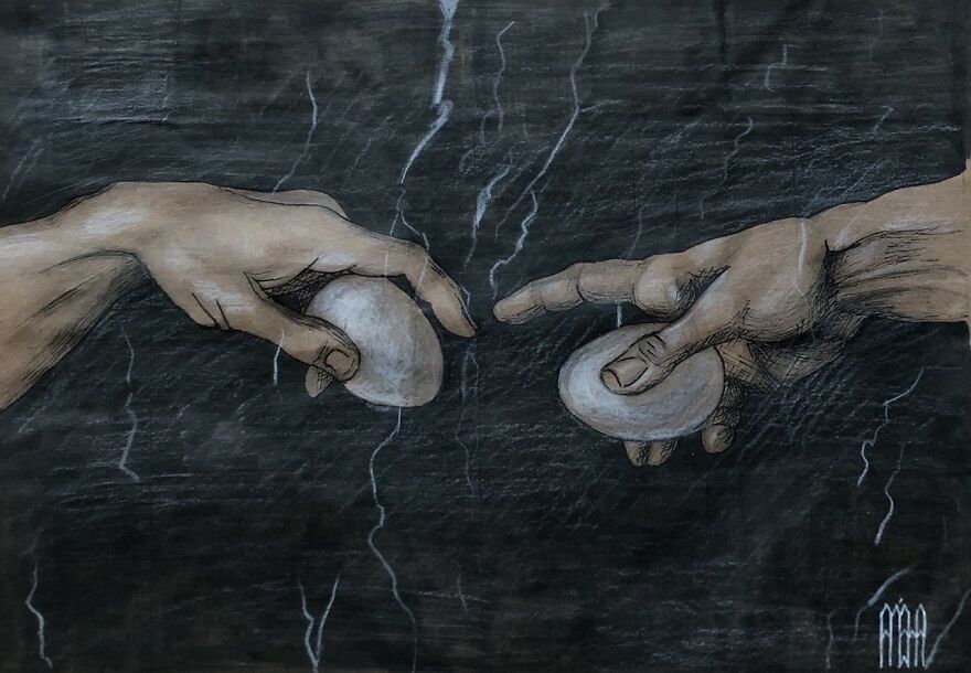 I Created An Image Of Adam Banging Eggs At Easter.