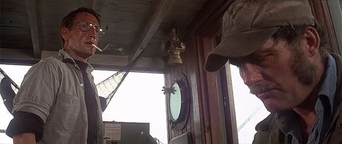 Chief Brody smoking a cigarette