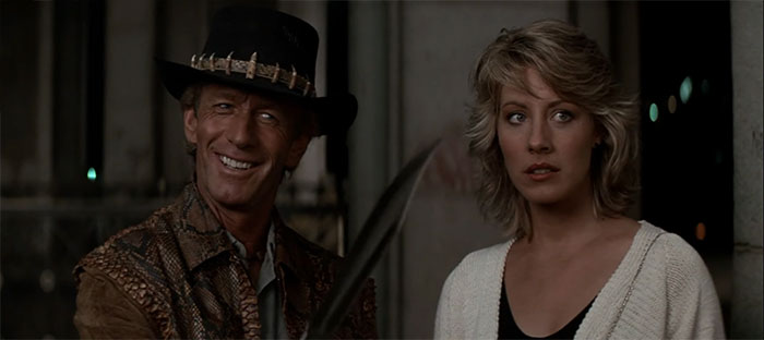 Mick 'Crocodile' Dundee shows his knife