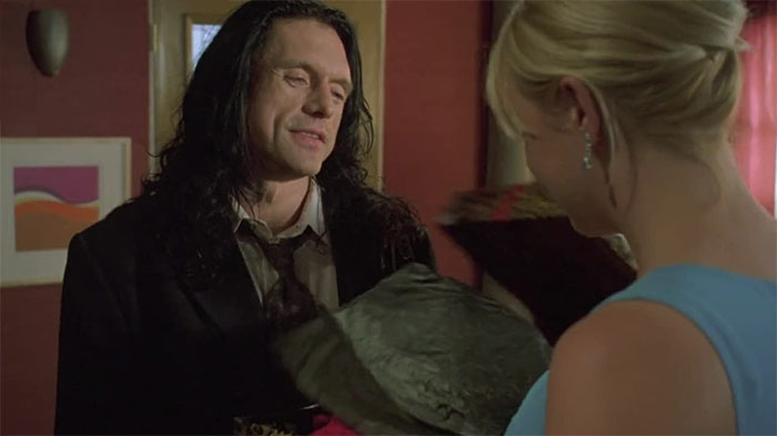 Johnny talking with Lisa