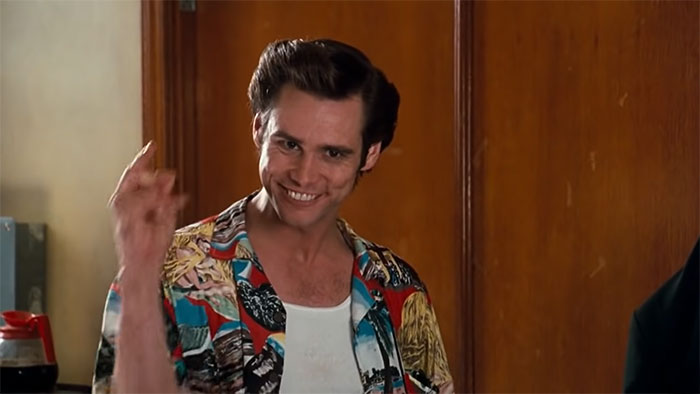 Ace Ventura smiling