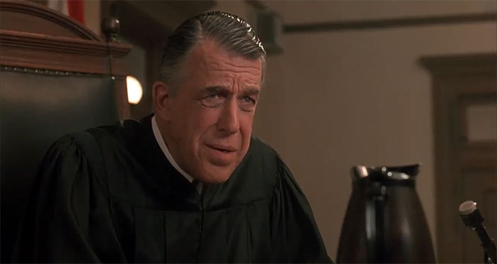 Judge Chamberlain Haller talking in the courtroom