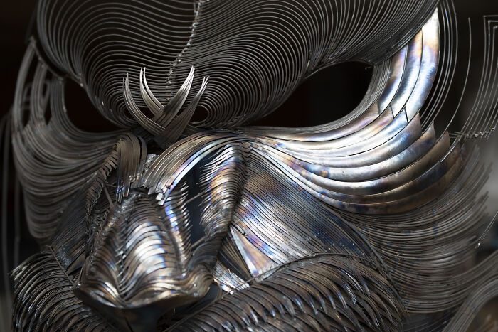 I Made Jaguar, Saber-Tooth Tiger And Lion Sculpture With Hammered Steel (11 Pics)