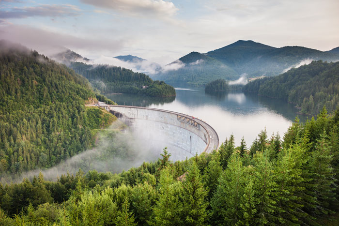 Mountains and the bridge in Romania 