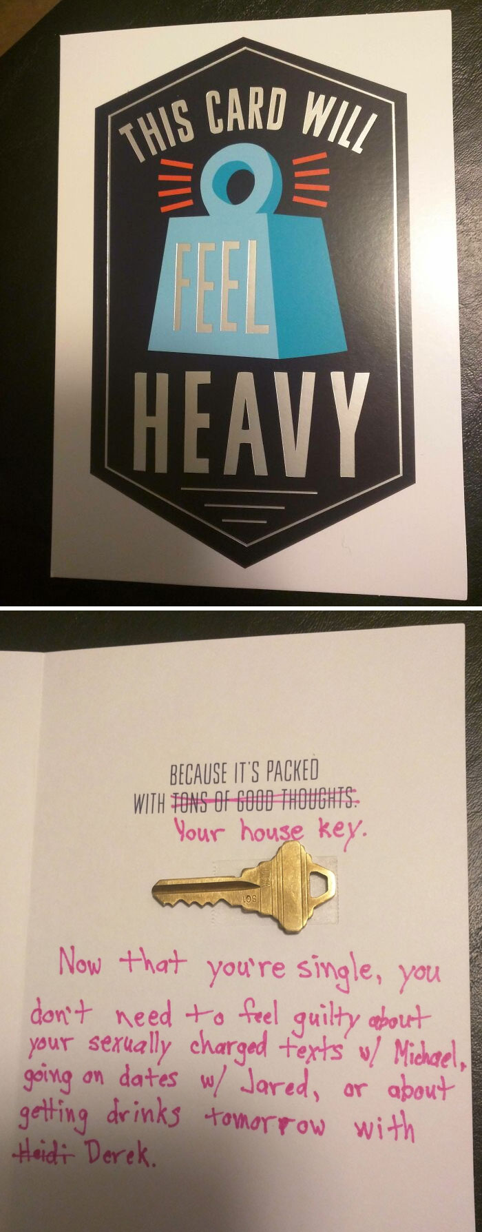 Found Out My Girlfriend Is Cheating On Me. Giving Her This Card Tonight At My Birthday Dinner