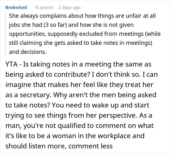 Guy Challenges His GF's Claims About Sexism At Work, Gets An Eye-Opening Reality Check