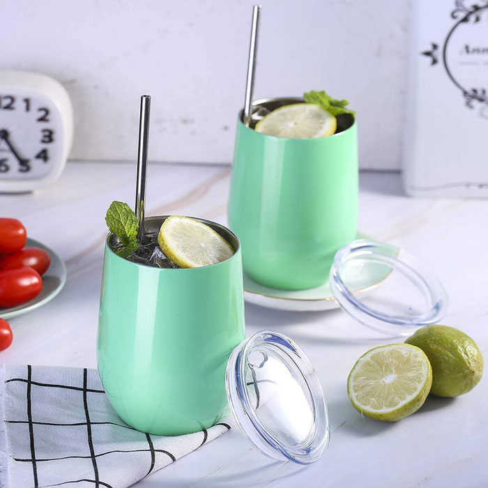 Wine Tumbler filed with beverage 