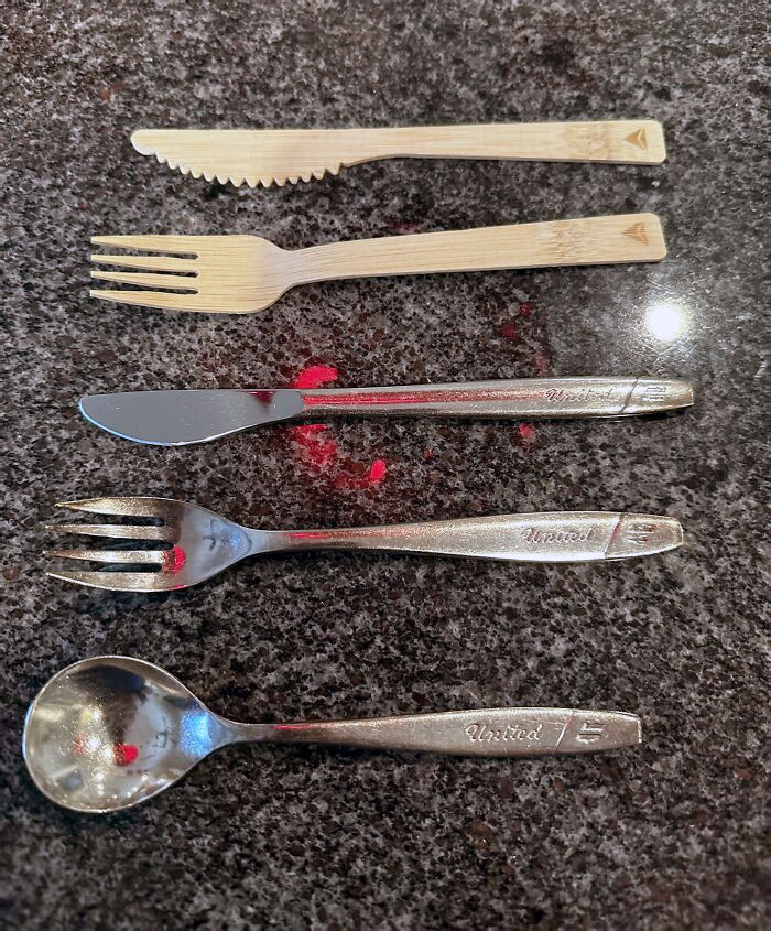 First Class Airline Utensils - Today vs. The 1960s
