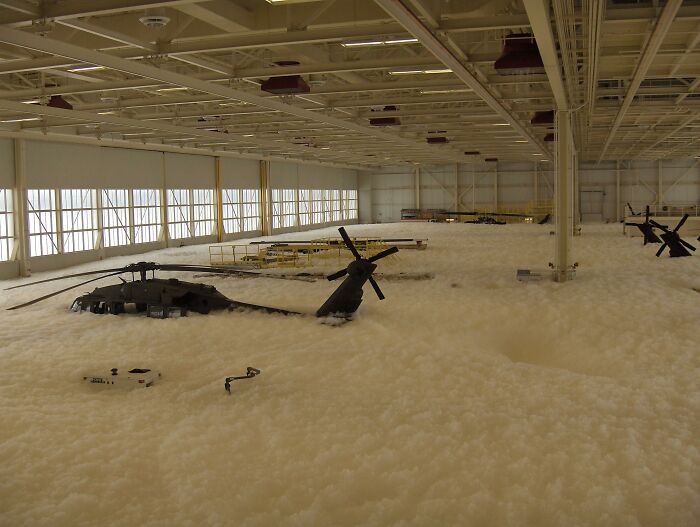 Maybe You're Having A Bad Day, But I'm Pretty Sure You're Not Having A "Tell Your Boss You Set Off The Fire Suppression System At The Minnesota National Guard Hangar And Foamed All 10 Aircraft." Kinda Bad Day...