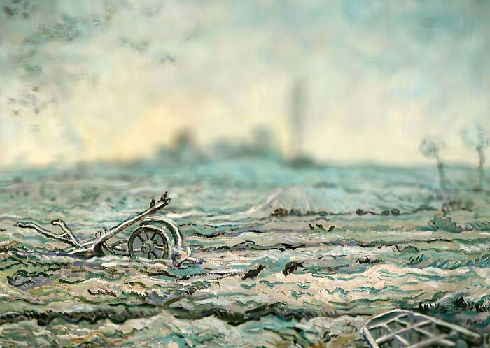 Snow-Covered Field With A Harrow, 1890