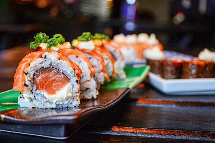 Close up picture of sushi