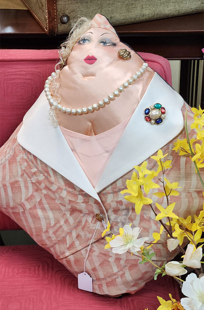 I Was Told That I Need To Share This With The Internet. So, Behold The... Church Lady Pillow? A Google Search Turns Up Nothing But I Am Sure She's Gonna Turn Up In My Nightmares. Found At Imagine 2nd Chance Treasures In Auburn, Ca. No, She Did Not Come Home With Me