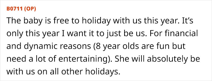 Woman Wonders If She's Wrong For Not Wanting To Take Husband's 8-Year-Old On Holiday While Taking Their Baby Son