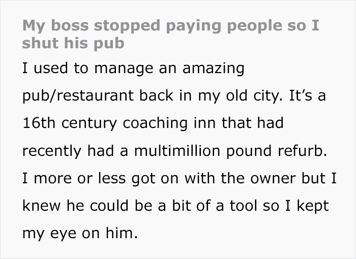 Boss Decides To Stop Paying His Employees, Regrets It After Everyone Quits And His Pub Shuts Down