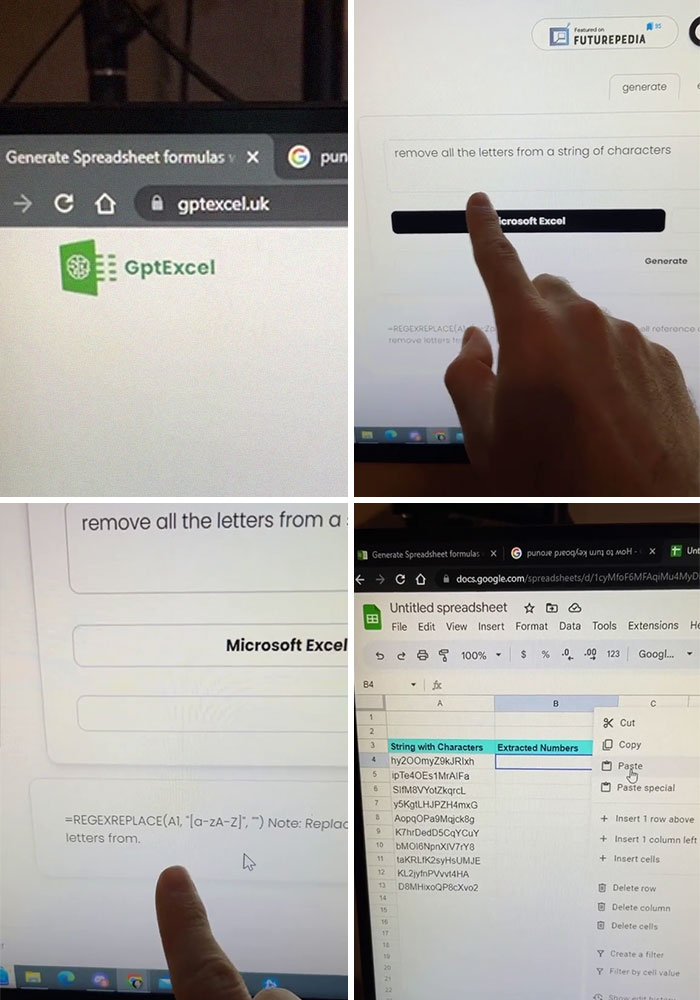 Screen showing use of an Excel formula website, demonstrating hidden tools from lesser-known useful websites.