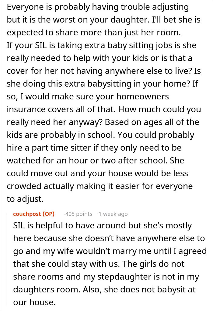 Mom Can't Believe Her Husband Suggested Her Daughter Sleep On The Couch, While His Daughter Gets A Whole Room To Herself