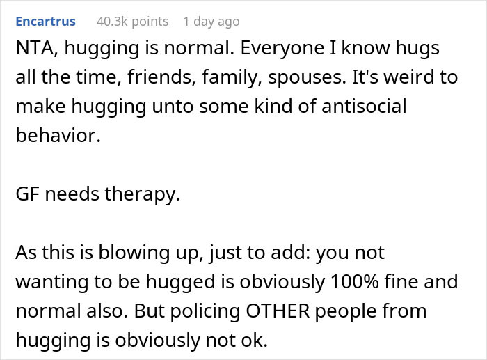 "Am I The Jerk For Hugging My Brother In Front Of My Wife, Despite Knowing That Makes My Wife Uncomfortable?"