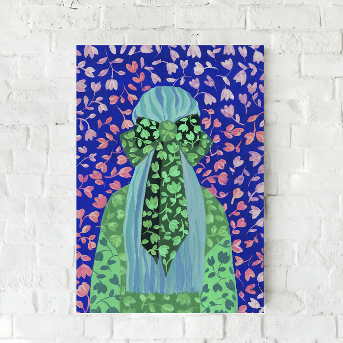 Neon Art Print Blue Hair