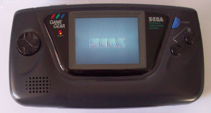 SEGA Game Gear handheld gaming device, a classic old gadget and trendsetter in portable video game systems.