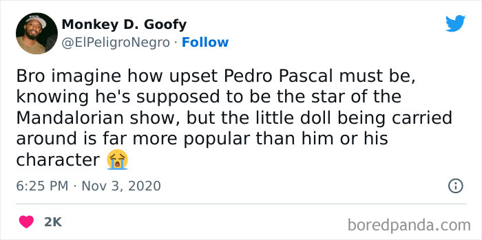 Upset Pedro Pascal knowing he's supposed to be the star of the Mandalorian show meme