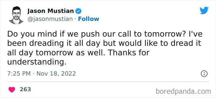 I Like To Prolong To Torture For As Long As Possible By Rescheduling Plans