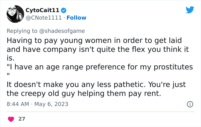 “Too Much Mileage And Baggage When They’re Older”: 40-Year-Old’s Viral Tweet Urging People To Date Women Under 24 Backfires “Too Much Mileage And Baggage When They’re Older”: 40-Year-Old’s Viral Tweet Urging People To Date Women Under 24 Backfires