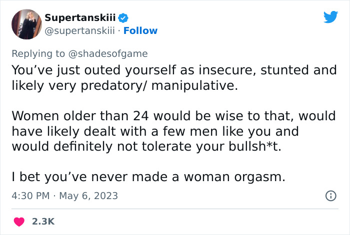 “Too Much Mileage And Baggage When They’re Older”: 40-Year-Old’s Viral Tweet Urging People To Date Women Under 24 Backfires “Too Much Mileage And Baggage When They’re Older”: 40-Year-Old’s Viral Tweet Urging People To Date Women Under 24 Backfires