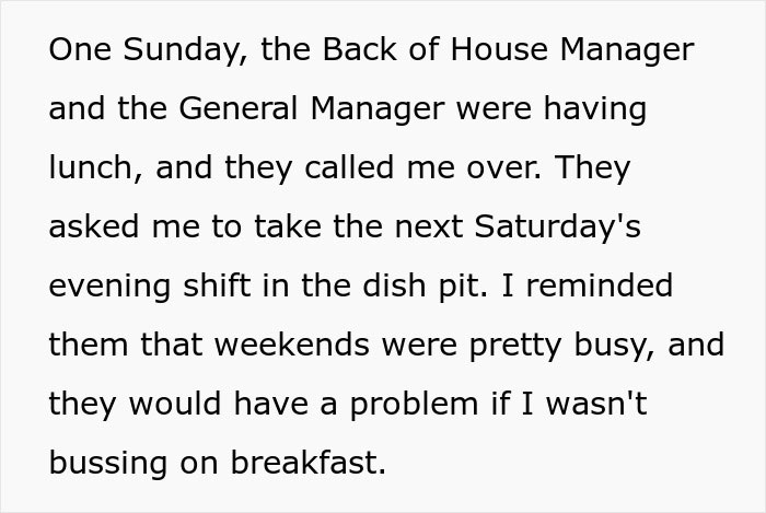 Manager Ignores His Part Of The Deal With Busboy, Regrets It When He Just Up And Leaves, Leaving The Place In Complete Pandemonium Manager Ignores His Part Of The Deal With Busboy, Regrets It When He Just Up And Leaves, Leaving The Place In Complete Pandemonium