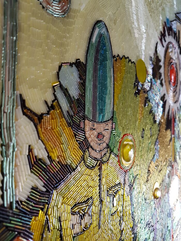 To Make The Paintings &ldquo;Alive&rdquo; I Cover Them With Glass Beads (17 Pics)