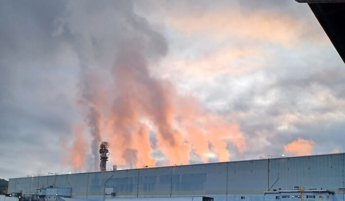 Sunrise Makes The Steam Look On Fire