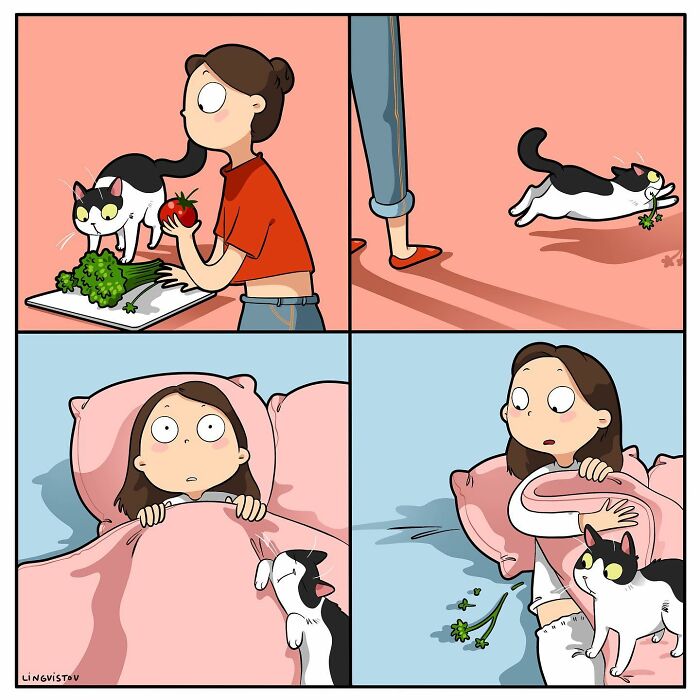 The Daily Realities Of Living With A Cat, Perfectly Captured By This Artist (40 New Pics)