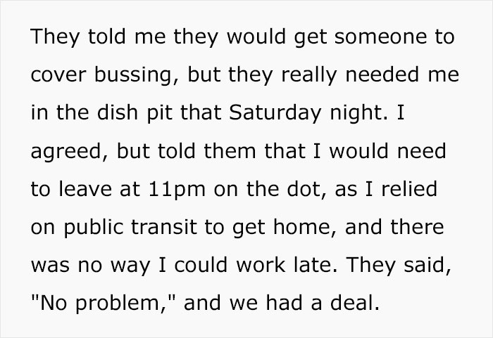 Manager Ignores His Part Of The Deal With Busboy, Regrets It When He Just Up And Leaves, Leaving The Place In Complete Pandemonium Manager Ignores His Part Of The Deal With Busboy, Regrets It When He Just Up And Leaves, Leaving The Place In Complete Pandemonium