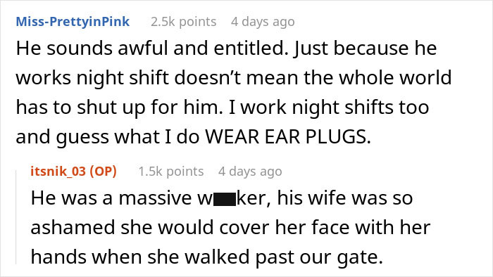 Man Thinks Entire Neighborhood Needs To Pause Their Lives While He's Getting His 'Beauty Sleep' During The Day, Receives Petty Revenge Instead Man Thinks Entire Neighborhood Needs To Pause Their Lives While He's Getting His 'Beauty Sleep' During The Day, Receives Petty Revenge Instead