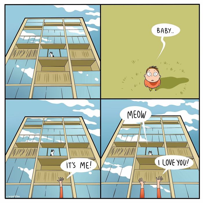 46 New Hilarious Comics About The Realistic Life Of Cat Owners